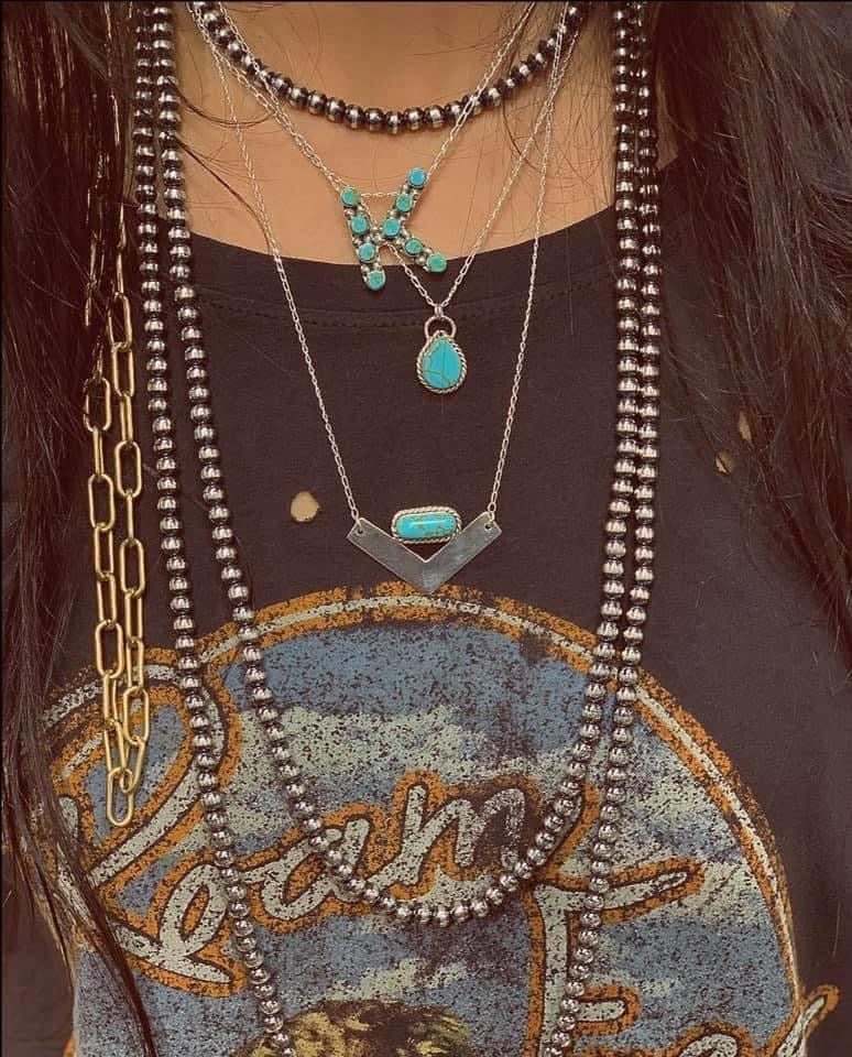 Authentic Initial Necklace ~ Turquoise