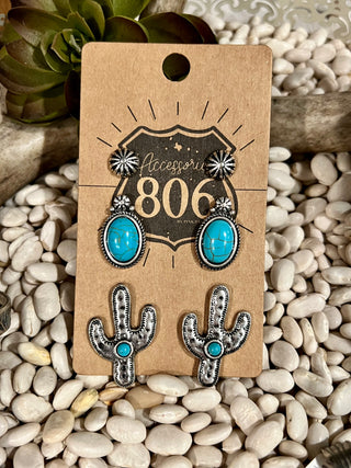 Earring Trio ~ Cactus